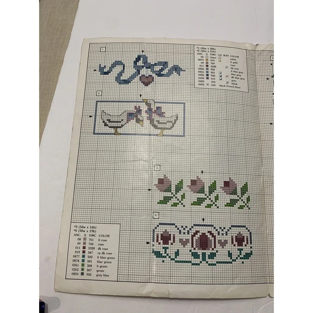 Just Fingertips 10 borders for the bath Counted Cross-Stitch Patterns~ booklet